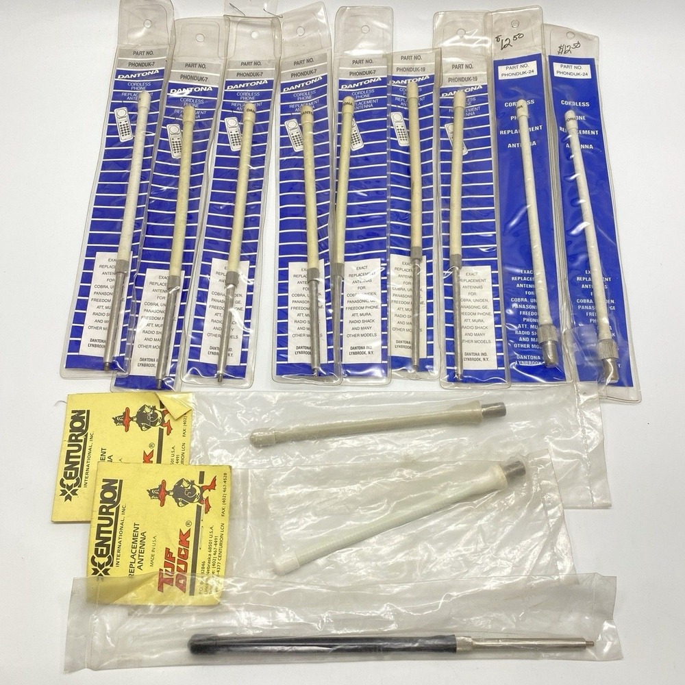 NOS Vintage Dantona & Centurion Cordless Phone Antenna Lot of 12 Phonduk 7 19 24